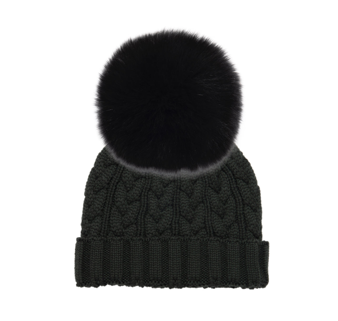 Charlie Hat Hunter Green & Black Fox Pom