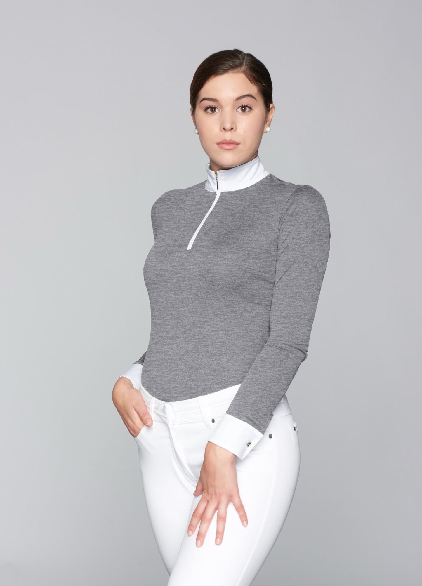 Heather Grey Paulo Alto Zip Long Sleeve