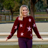 Burgundy Star Sweater