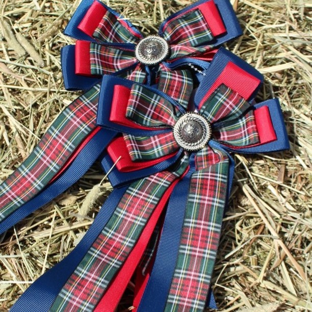 Navy & Red Tartan Show Bows