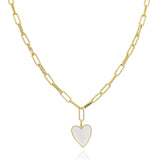 White Enamel Heart Necklace