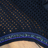 Black & Navy Crystal Bonnet