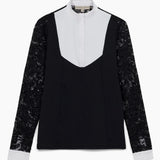 Luna Lace Long Sleeve Show Shirt Black