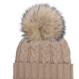 Charlie Hat  Truffle & Natural Racoon Pom
