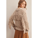 Oatmeal Fringe Sweater