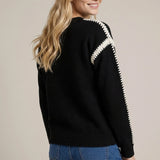 Whipstitch Crew Neck Sweater