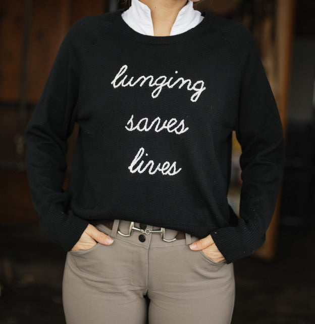 Lunging Saves Lives Eco Cotton Crew Sweater